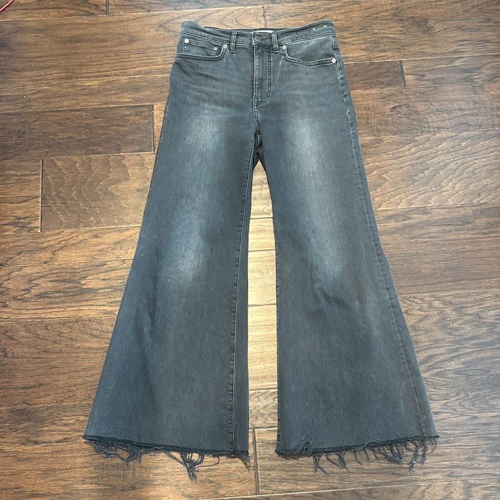Madewell Jeans Flared Wide-Leg Jeans black size 27